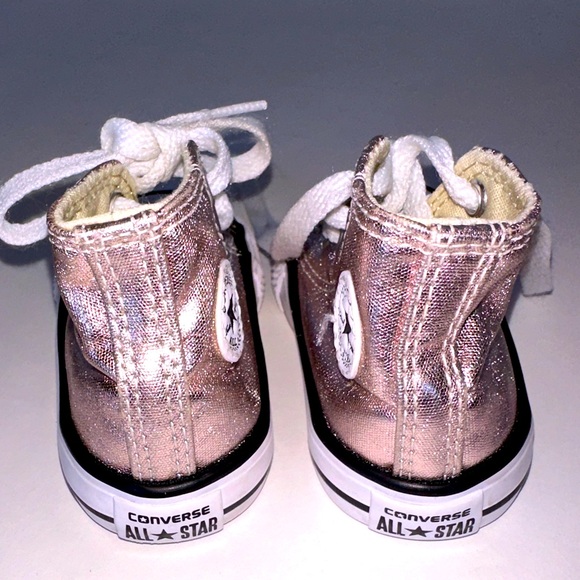 Converse size 4 Rose Gold High Tops - Picture 3 of 6